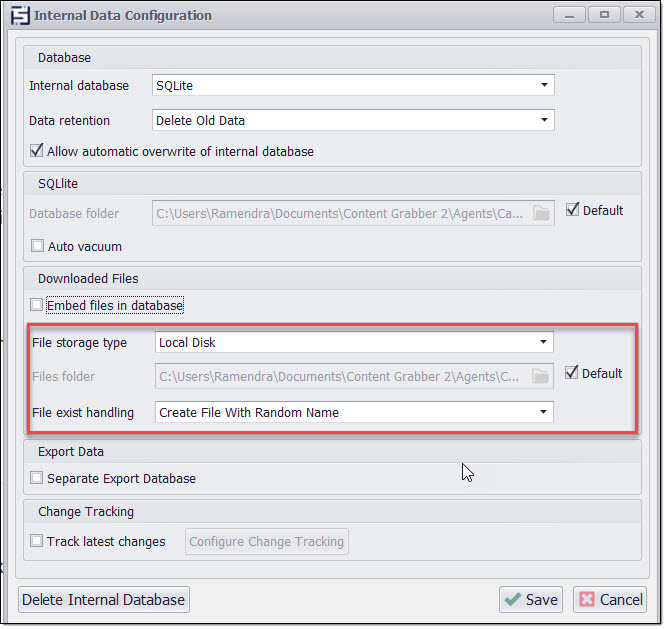 The Internal Database